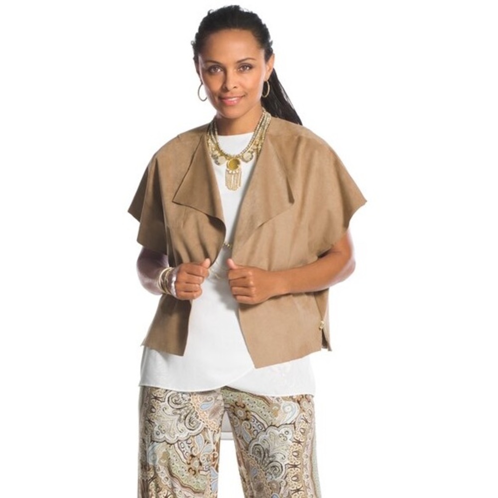 CHICO’S SUEDE ZIP-DETAIL JACKET